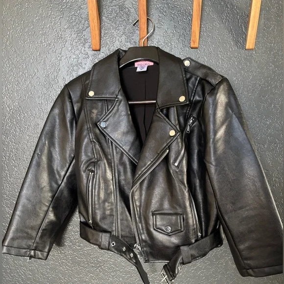 Bad Girl cropped 3/4 sleeve motorcycle Jacket - Picture 2 of 4